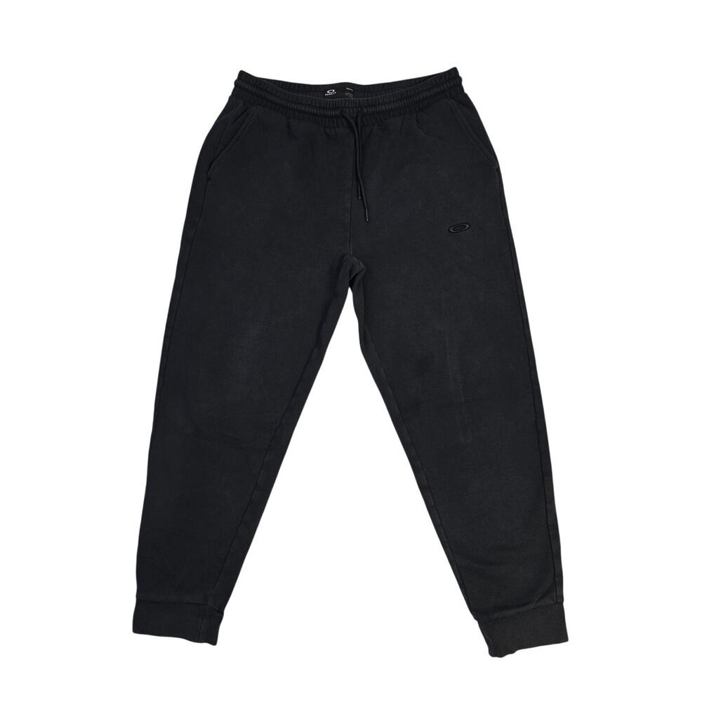 Oakley Men's Medium Black Regular Fit Fleece Jogger Sweatpants Drawstring Logo